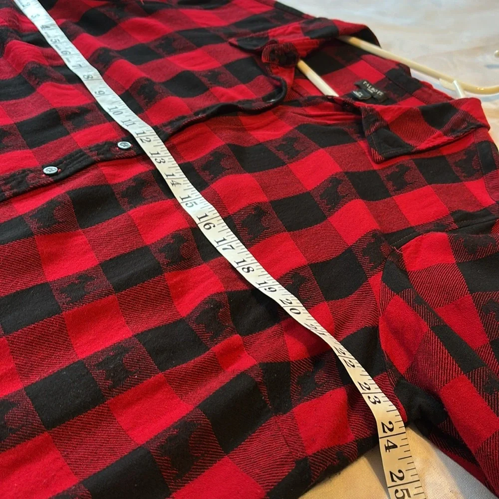 Talbots Red Buffalo Plaid Scottie Dogs Stretch Shirt Size 2X